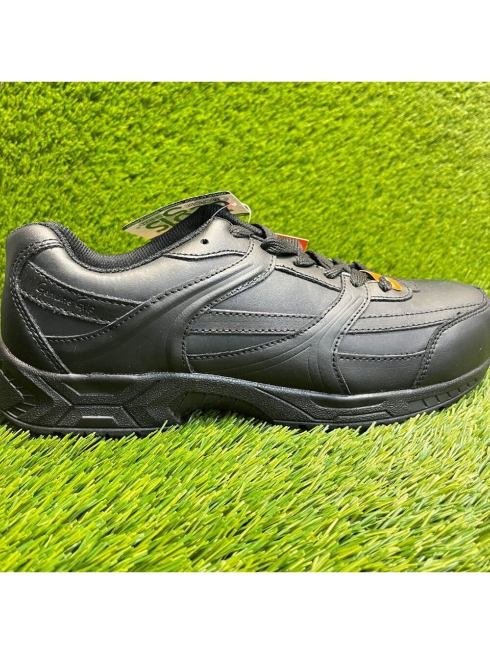 Genuine Grip 1011 Mens Size 11 Triple Black Leather Steel Toe Safety Work Shoes